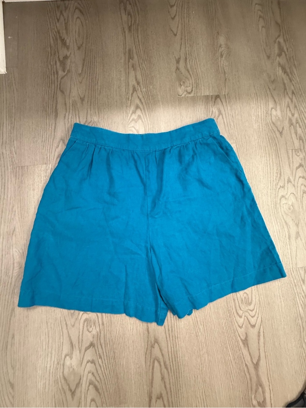 Women's Teal Boden Casual Linen-Blend Shorts Size 8